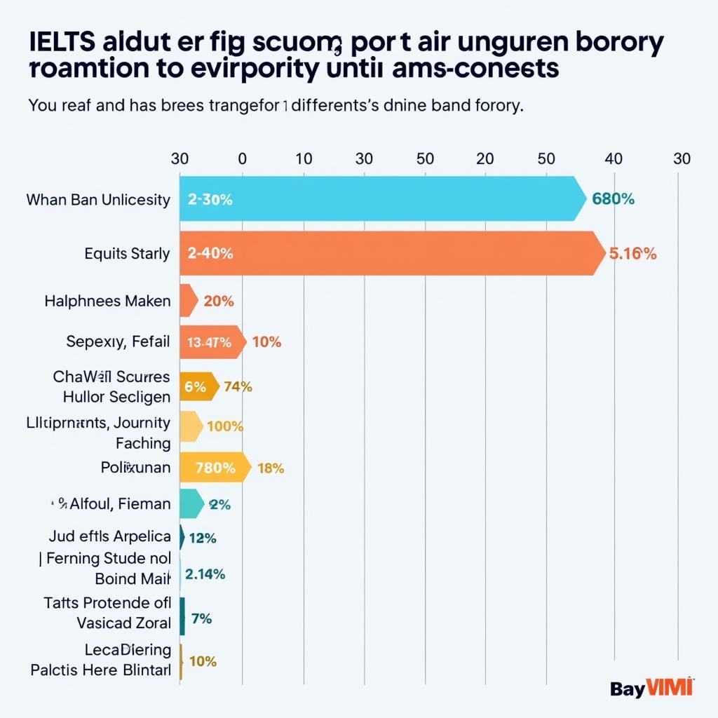 Mức điểm IELTS các trường đại học: Biểu đồ so sánh mức điểm IELTS yêu cầu của các trường đại học hàng đầu tại Việt Nam.