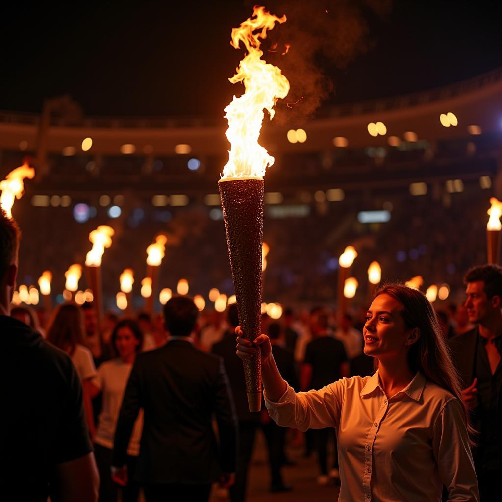 Ngọn đuốc Olympic trong lễ khai mạc